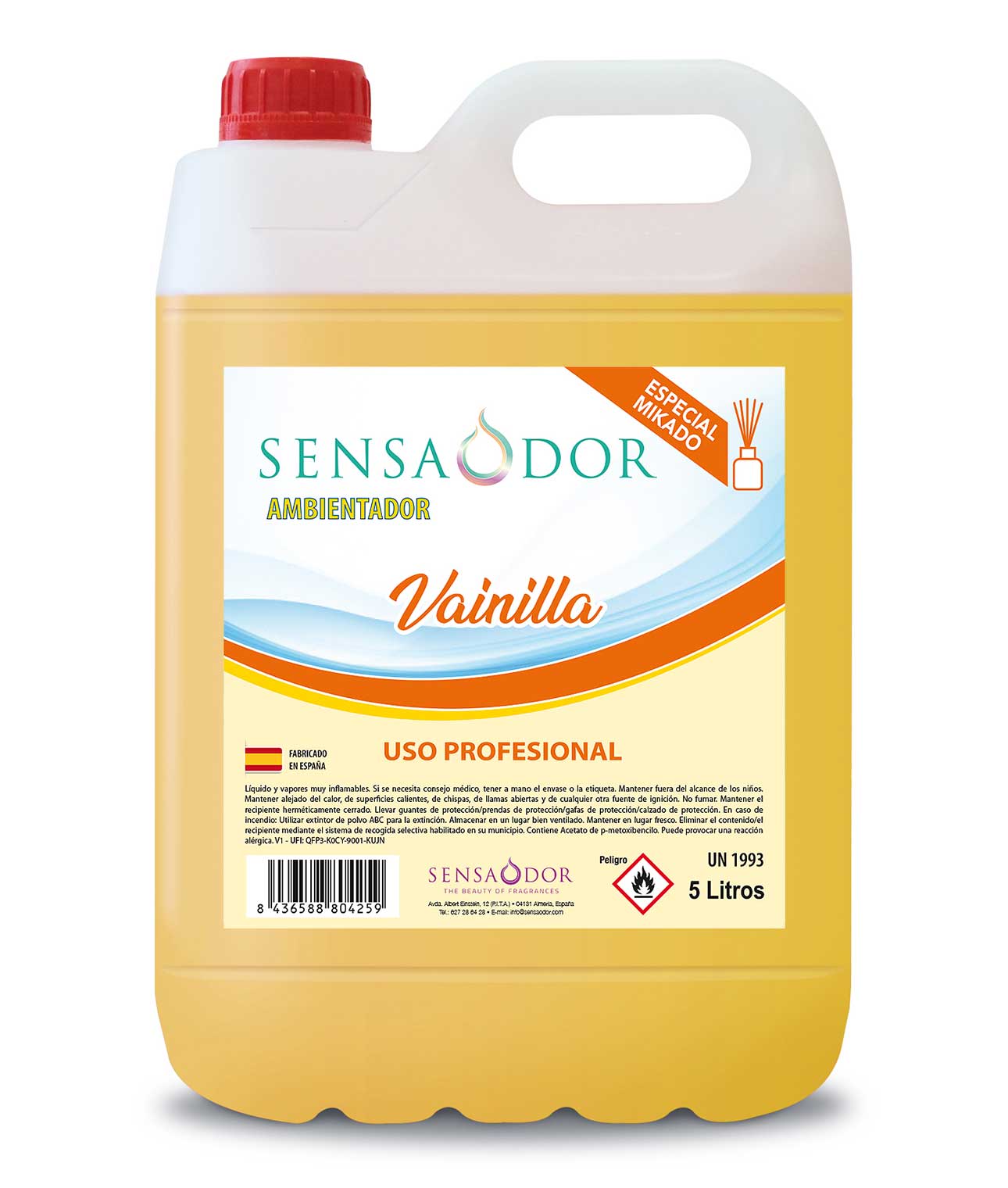 AMBIENTADOR RECAMBIO PARA MIKADOS CON OLOR A VAINILLA 5L